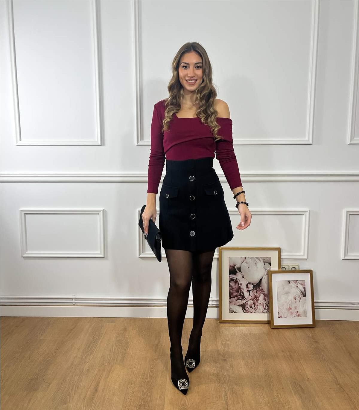 FALDA PUNTO ELIANA NEGRO