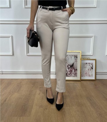 PANTALON PUNTO ROMA BOLSILLOS BEIGE