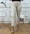 PANTALON BASICO CROP BEIGE