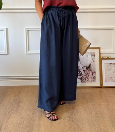 PANTALON ANCHITO GOMA CINT AZUL MARINO
