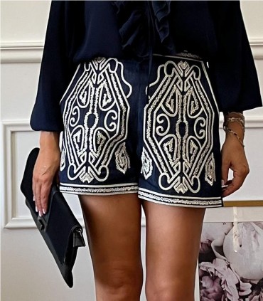 SHORT BORDADO ANY AZUL MARINO