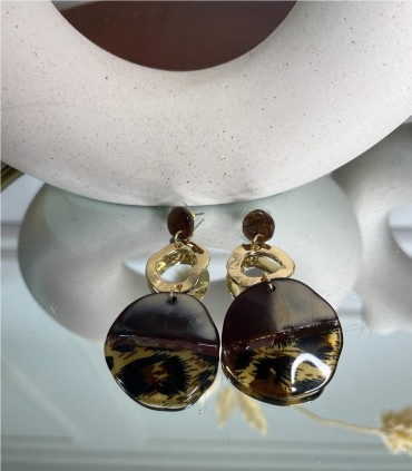 PENDIENTE ACRILICO ANIMAL PRINT
