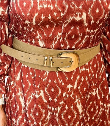 CINTURON ANCHO ALEXA BEIGE