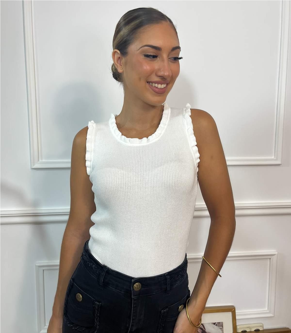 TOP CANALE VOLANTES BLANCO