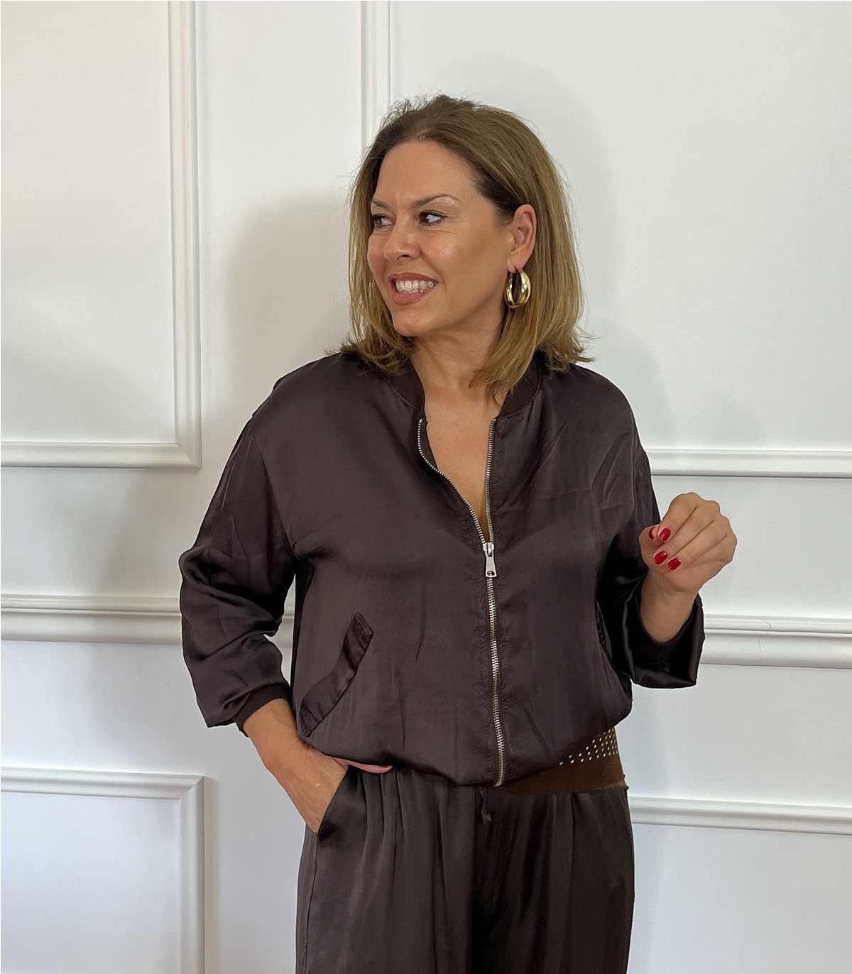 BOMBER ATADA MARRON