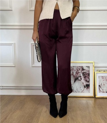PANTALON BOMBACHO RASO BURDEOS