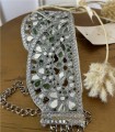 CINTURON CRISTALES PLATA