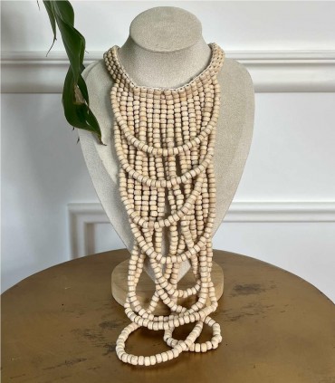 COLLAR BOLAS PIEDRAS BLANCO
