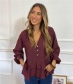 BLUSA VOLANTE BURDEOS