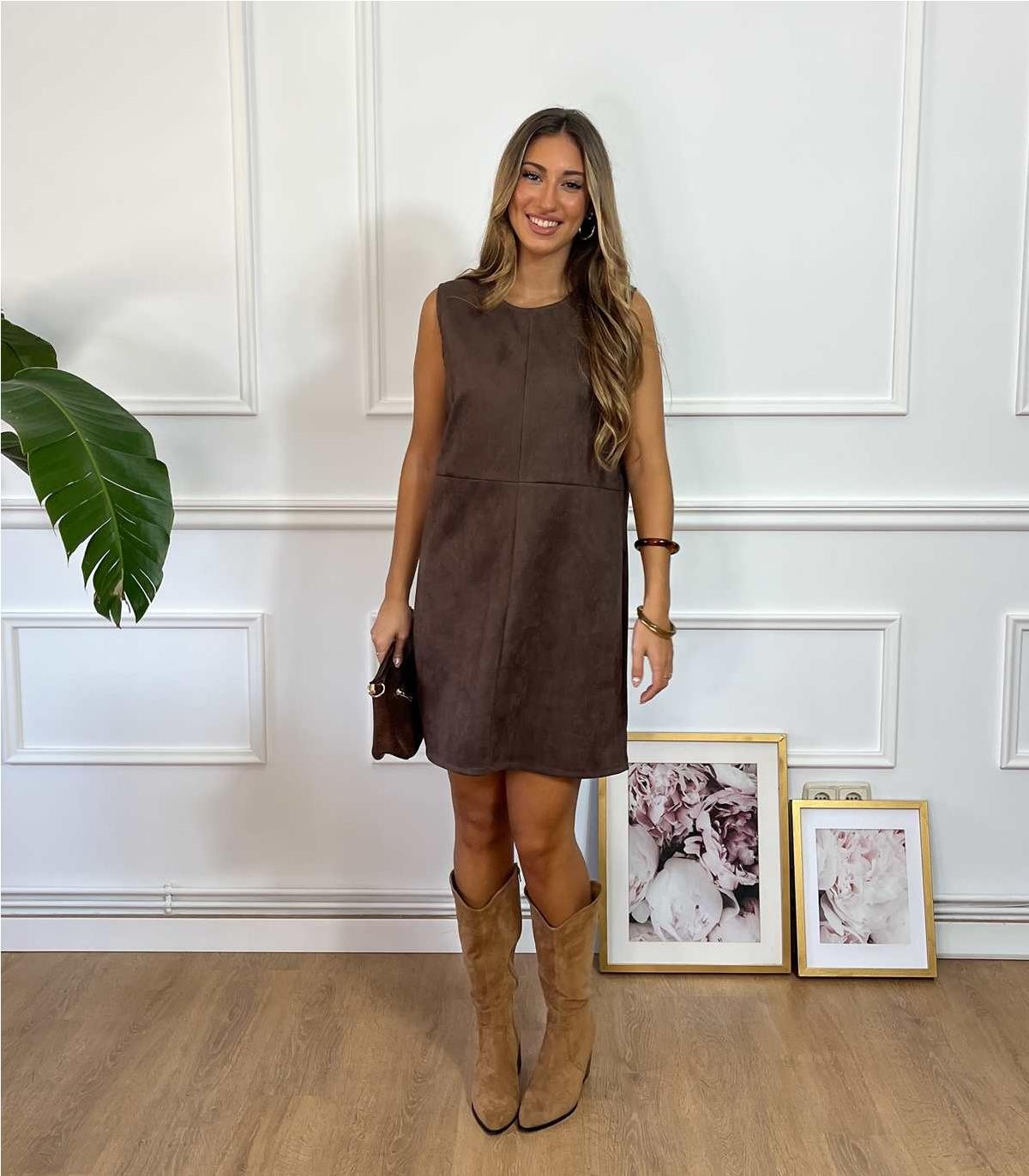 VESTIDO ANTELINA MARRON
