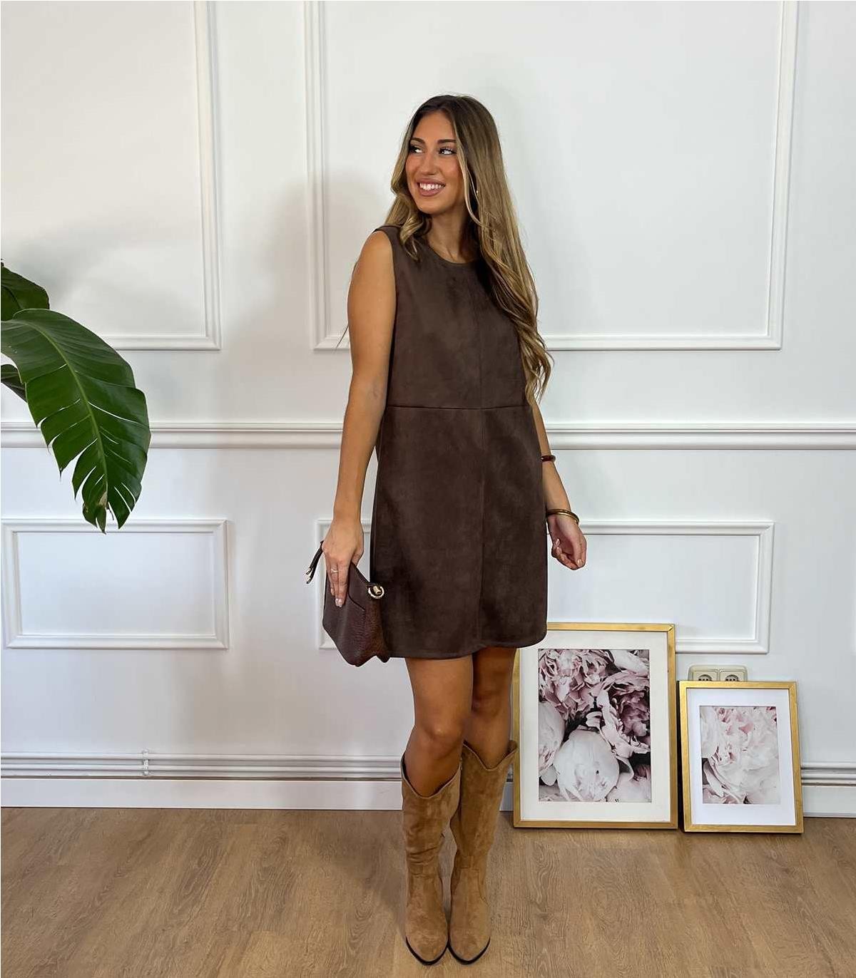 VESTIDO ANTELINA MARRON