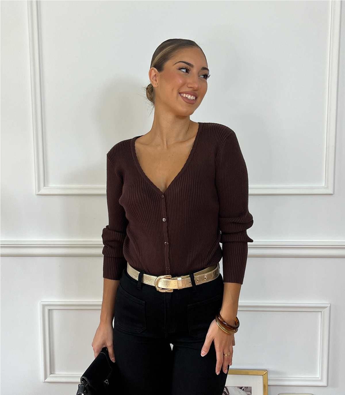 REBECA CUELLO ONDAS MARRON