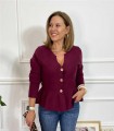 CHAQUETA BOTON DORADO BURDEOS