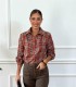 CAMISA CUADROS Y VOLANTES GRANATE