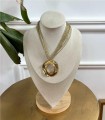 COLLAR OVALADO ACERO ORO