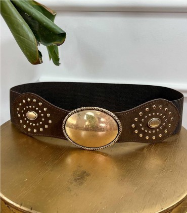 CINTURON TACHAS COWBOY MARRON