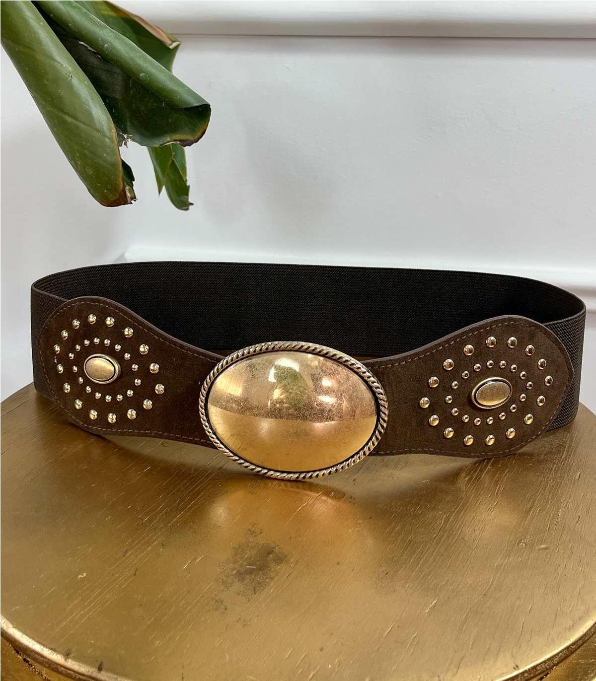 CINTURON TACHAS COWBOY MARRON
