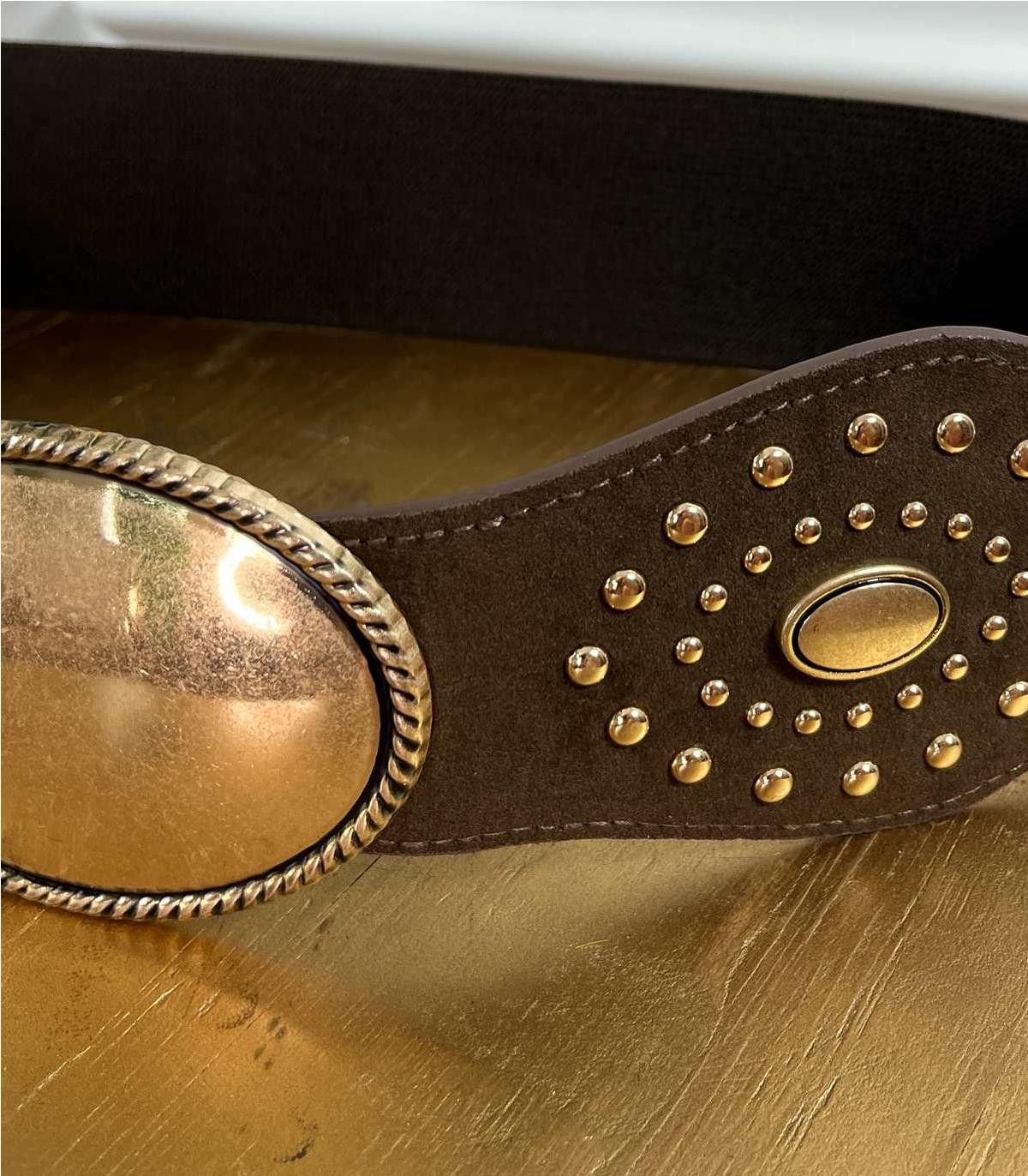 CINTURON TACHAS COWBOY MARRON