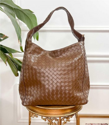 BOLSO TRENZADO MARRON