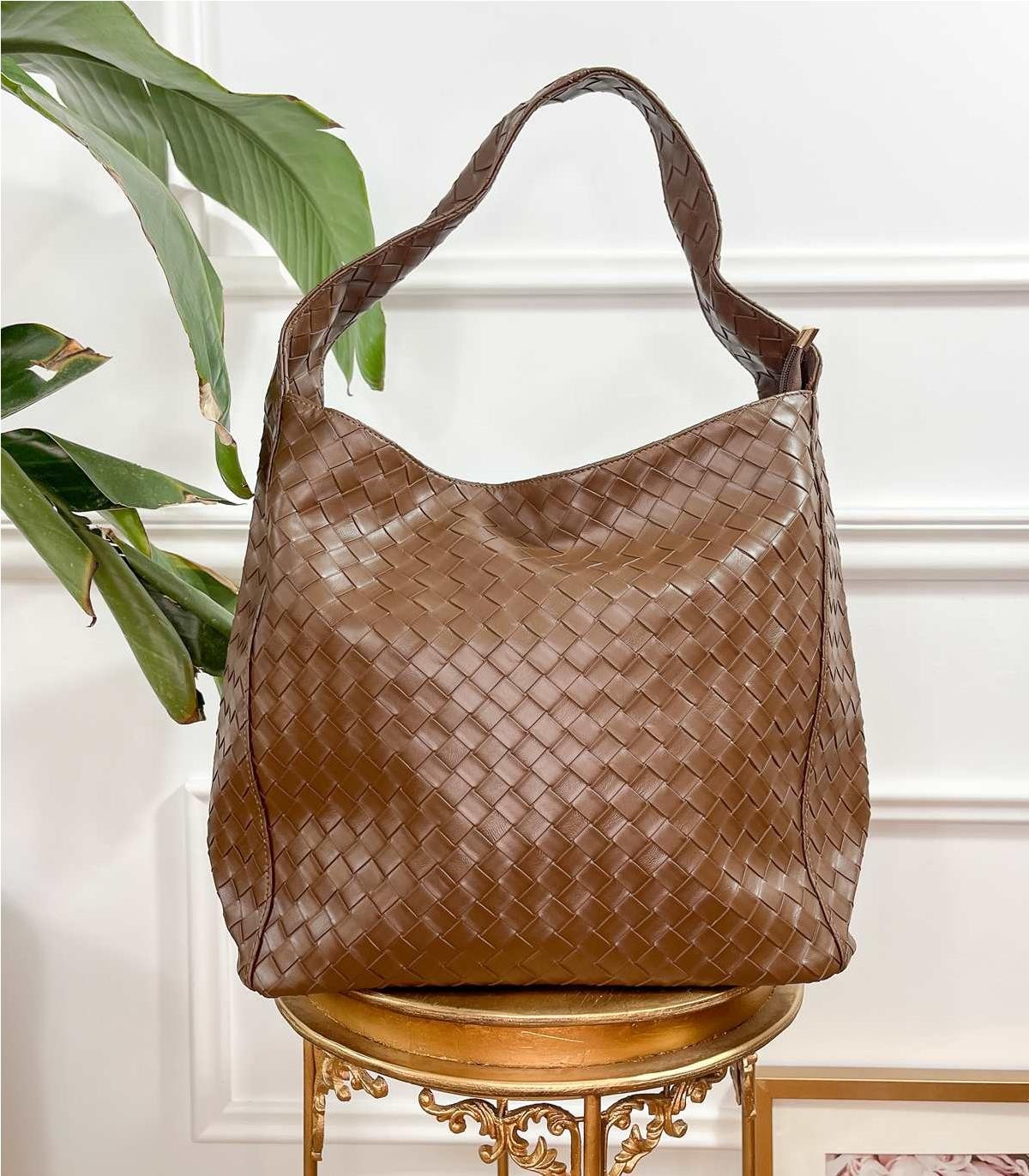 BOLSO TRENZADO MARRON