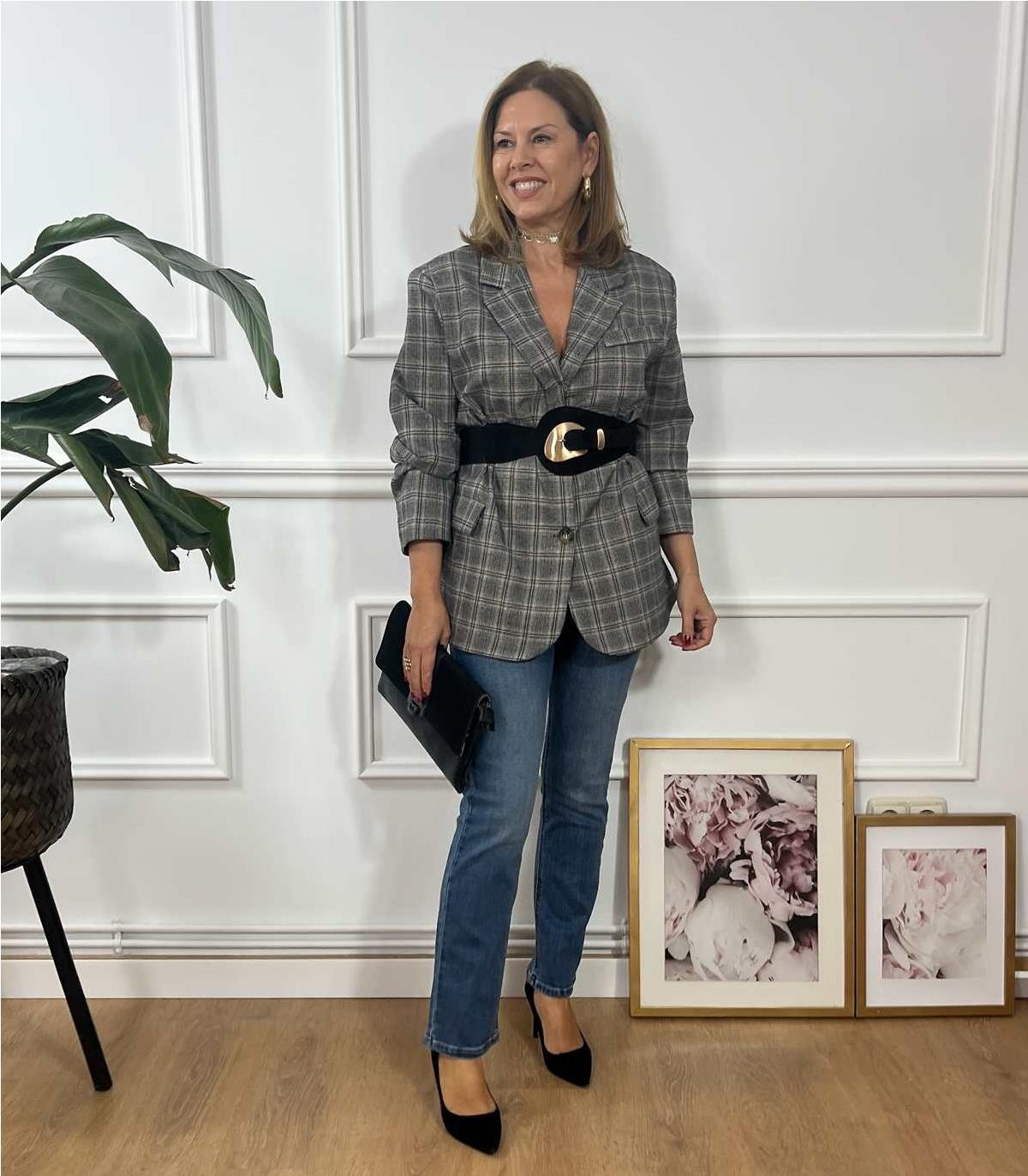 BLAZER CUADRO GALES GRIS