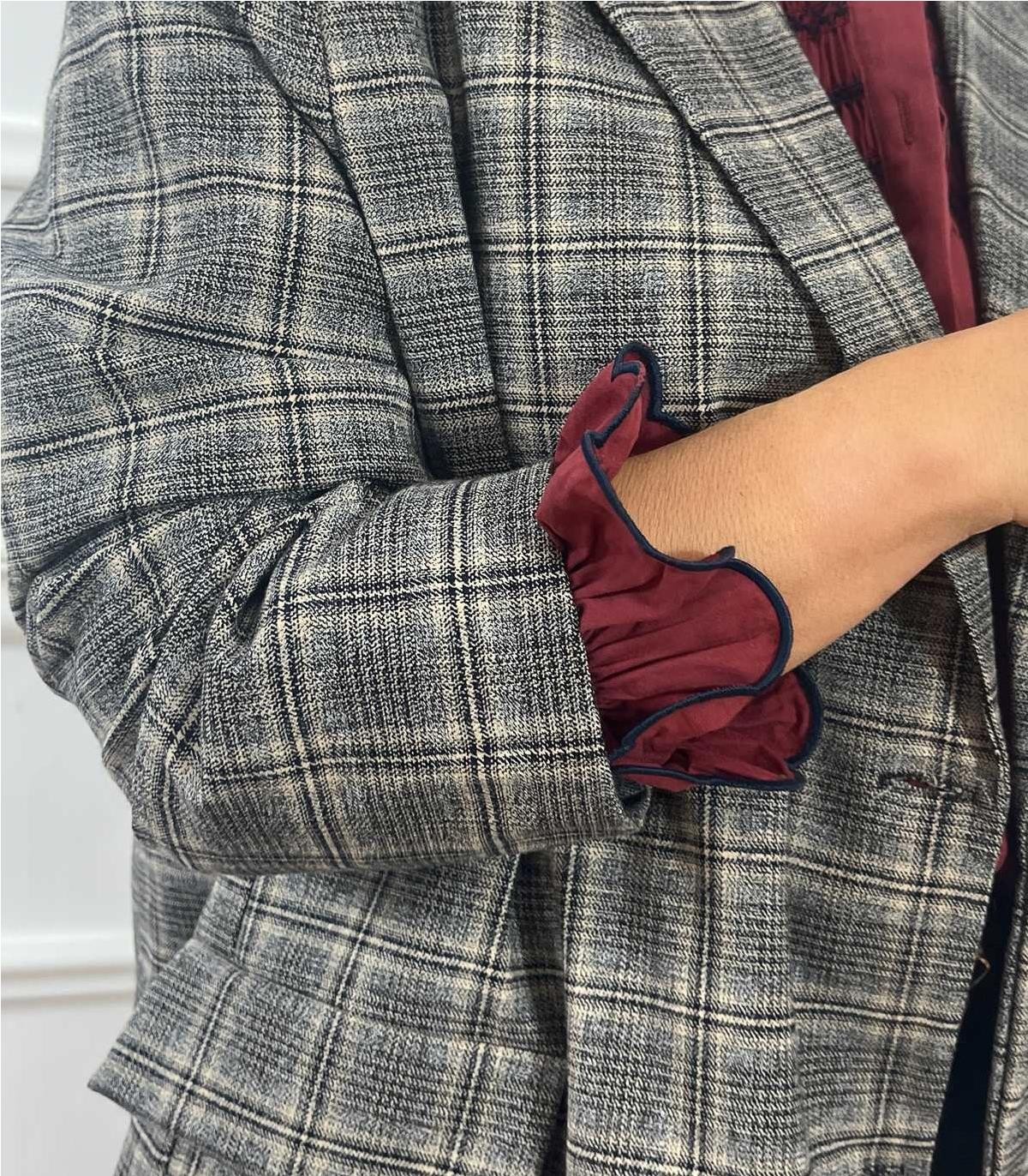 BLAZER CUADRO GALES GRIS