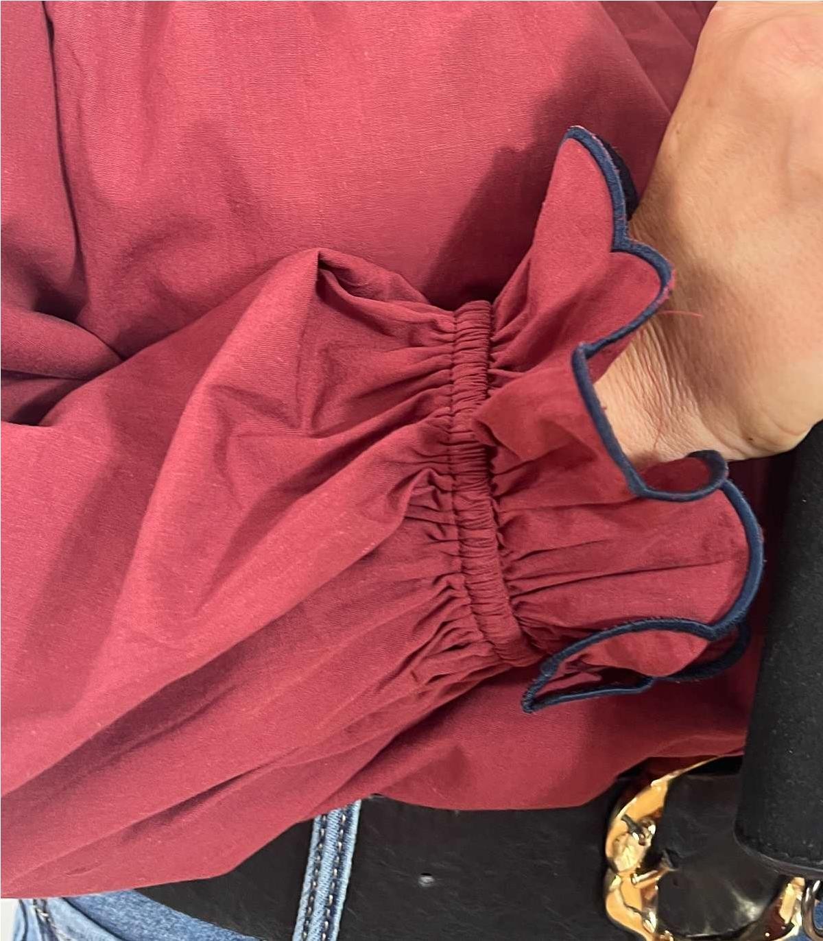 CAMISA NADIA ENGOMADA BURDEOS