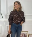 CAMISA LOLA TOPOS MARRON