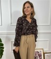 BLUSA JAIDY FLORES MARRON
