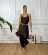 VESTIDO LENCERO  PUNTILLA MARRON