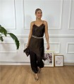 VESTIDO LENCERO  PUNTILLA MARRON