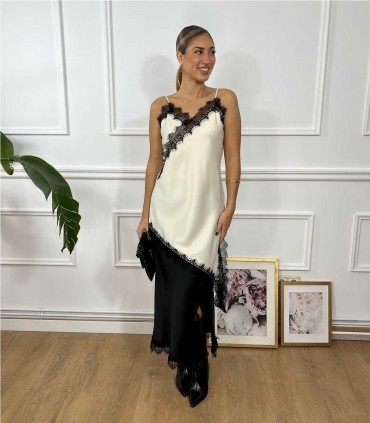 VESTIDO LENCERO  PUNTILLA CRUDO