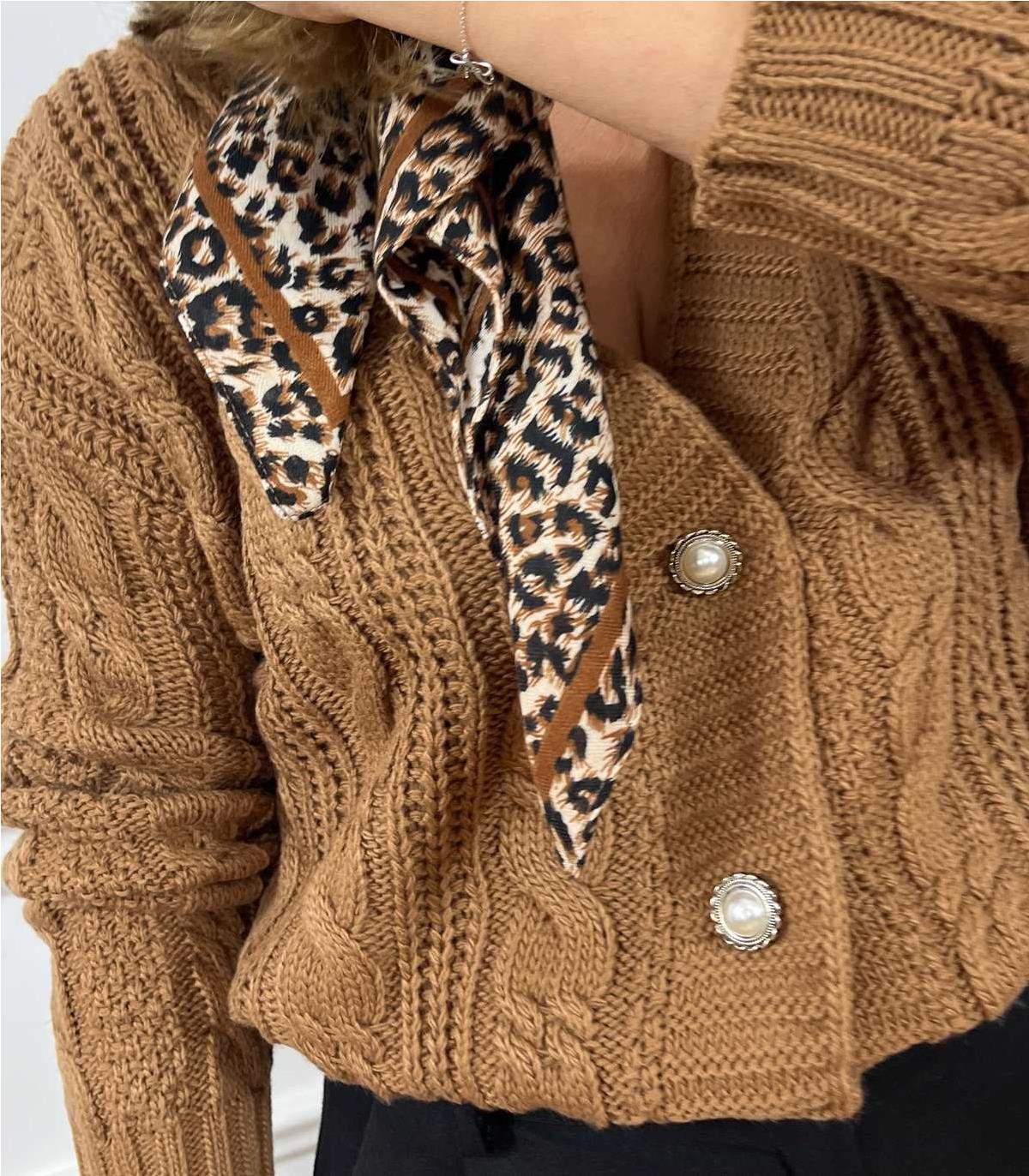 CARDIGAN NUDOS ALICIA MARRON
